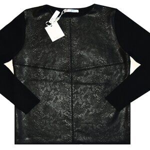 New!!! Sioni Milano Sweater with Faux Leather Front!